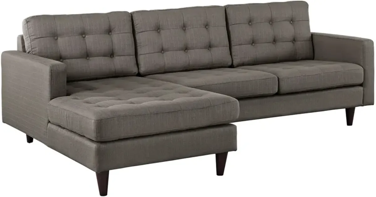 Empress Left-Facing Upholstered Fabric Sectional Sofa by Modway Granite
