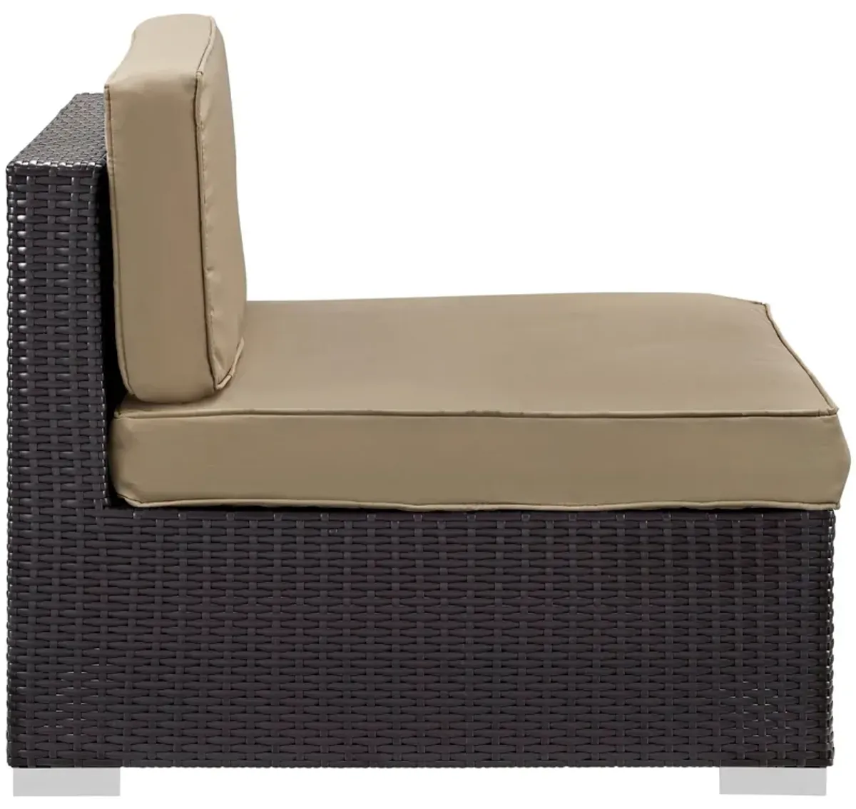Gather Corner and Middle Outdoor Patio Sectional Set by Modway Espresso Mocha