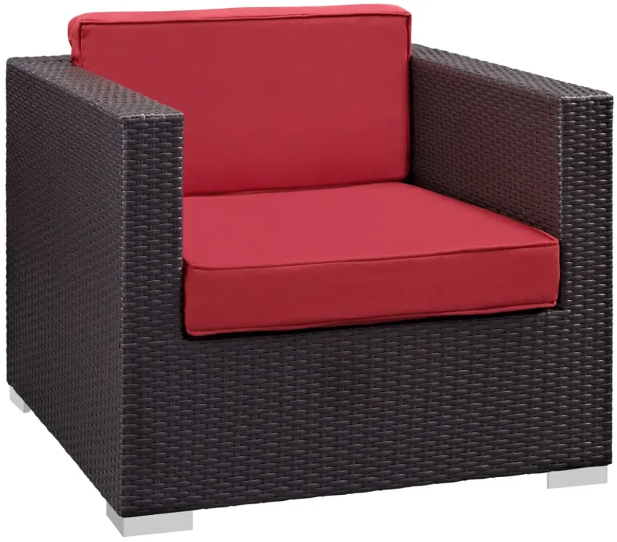 Gather Outdoor Patio Armchair by Modway Espresso Red