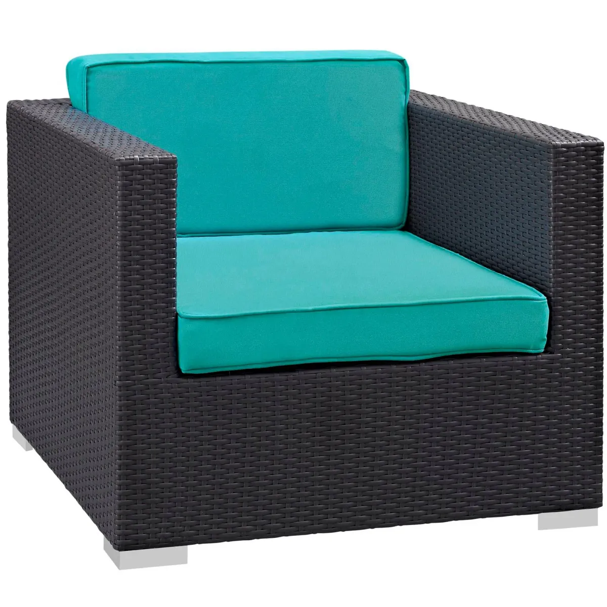 Gather Outdoor Patio Armchair by Modway Espresso Turquoise