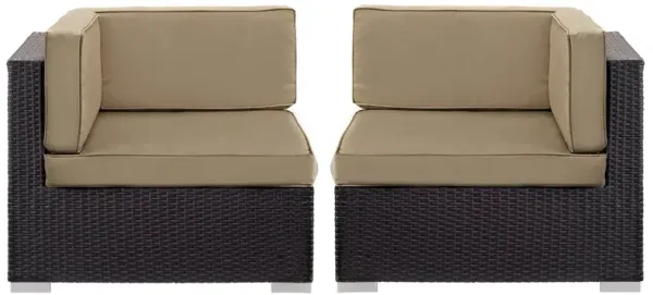 Gather Outdoor Patio Corner Sectional Set of 2 by Modway Espresso Mocha