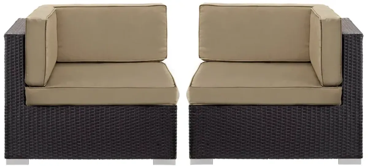 Gather Outdoor Patio Corner Sectional Set of 2 by Modway Espresso Turquoise