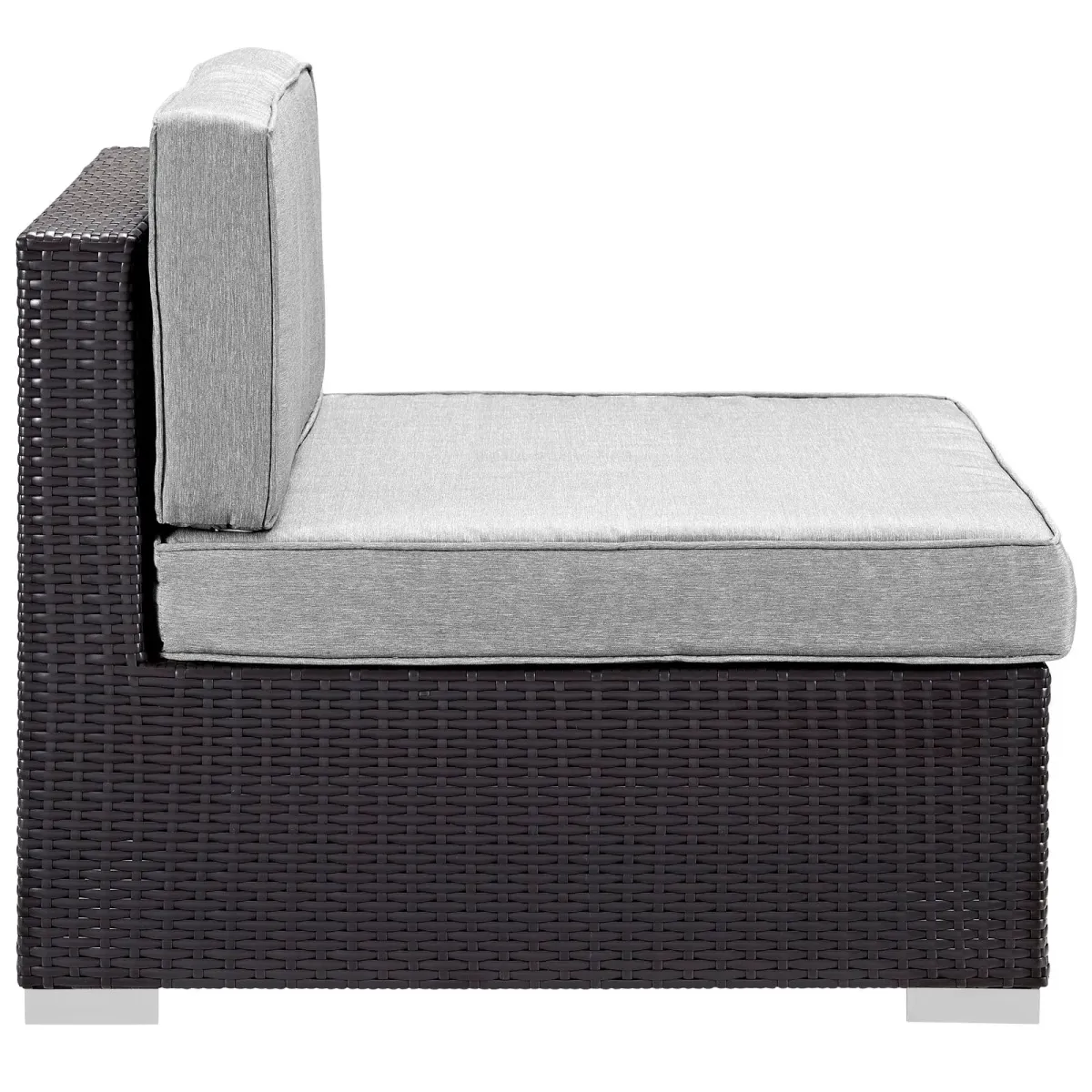 Gather Armless Outdoor Patio Sectional by Modway Espresso Gray