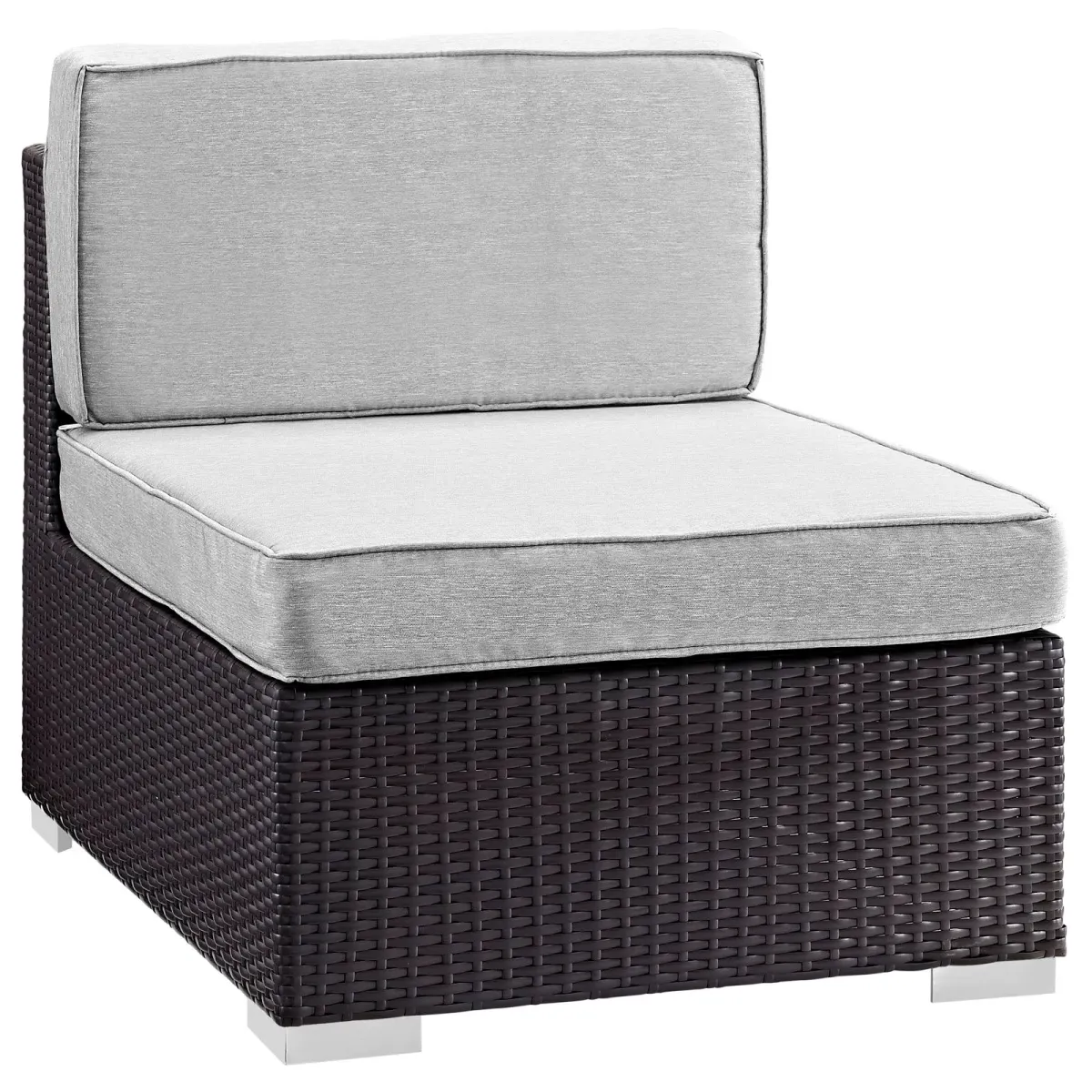 Gather Armless Outdoor Patio Sectional by Modway Espresso Gray