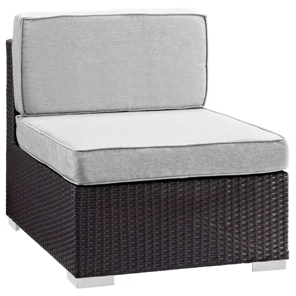 Gather Armless Outdoor Patio Sectional by Modway Espresso Gray