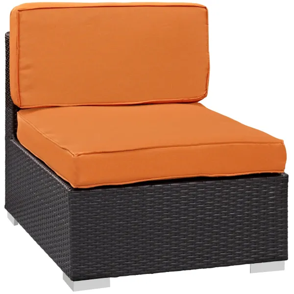Gather Armless Outdoor Patio Sectional by Modway Espresso Orange