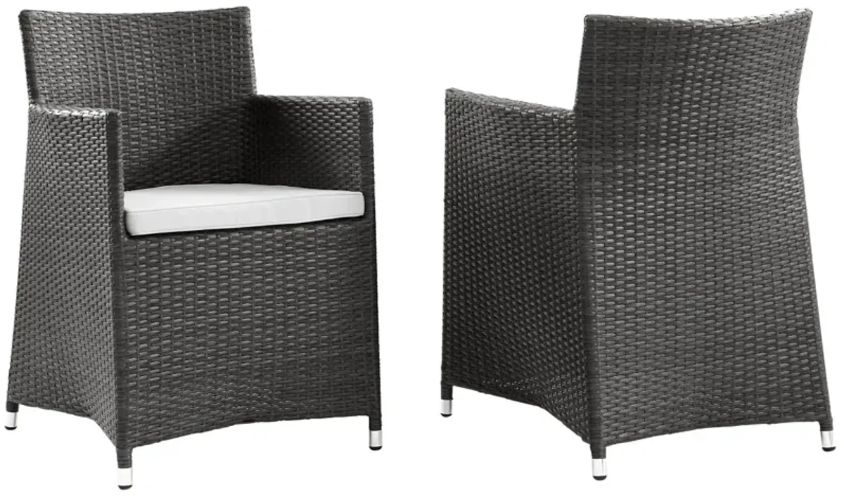 Junction Armchair Outdoor Patio Wicker Set of 2 by Modway Brown White