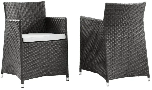 Junction Armchair Outdoor Patio Wicker Set of 2 by Modway Brown White
