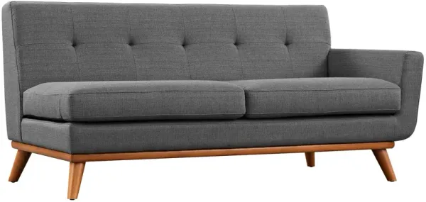 Engage Right-Arm Upholstered Fabric Loveseat by Modway Gray