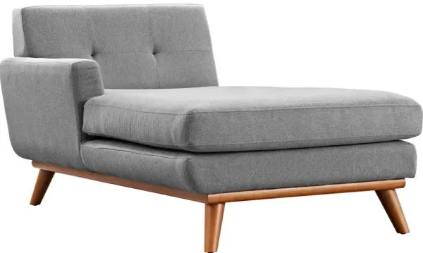 Engage Left-Facing Upholstered Fabric Chaise by Modway Expectation Gray