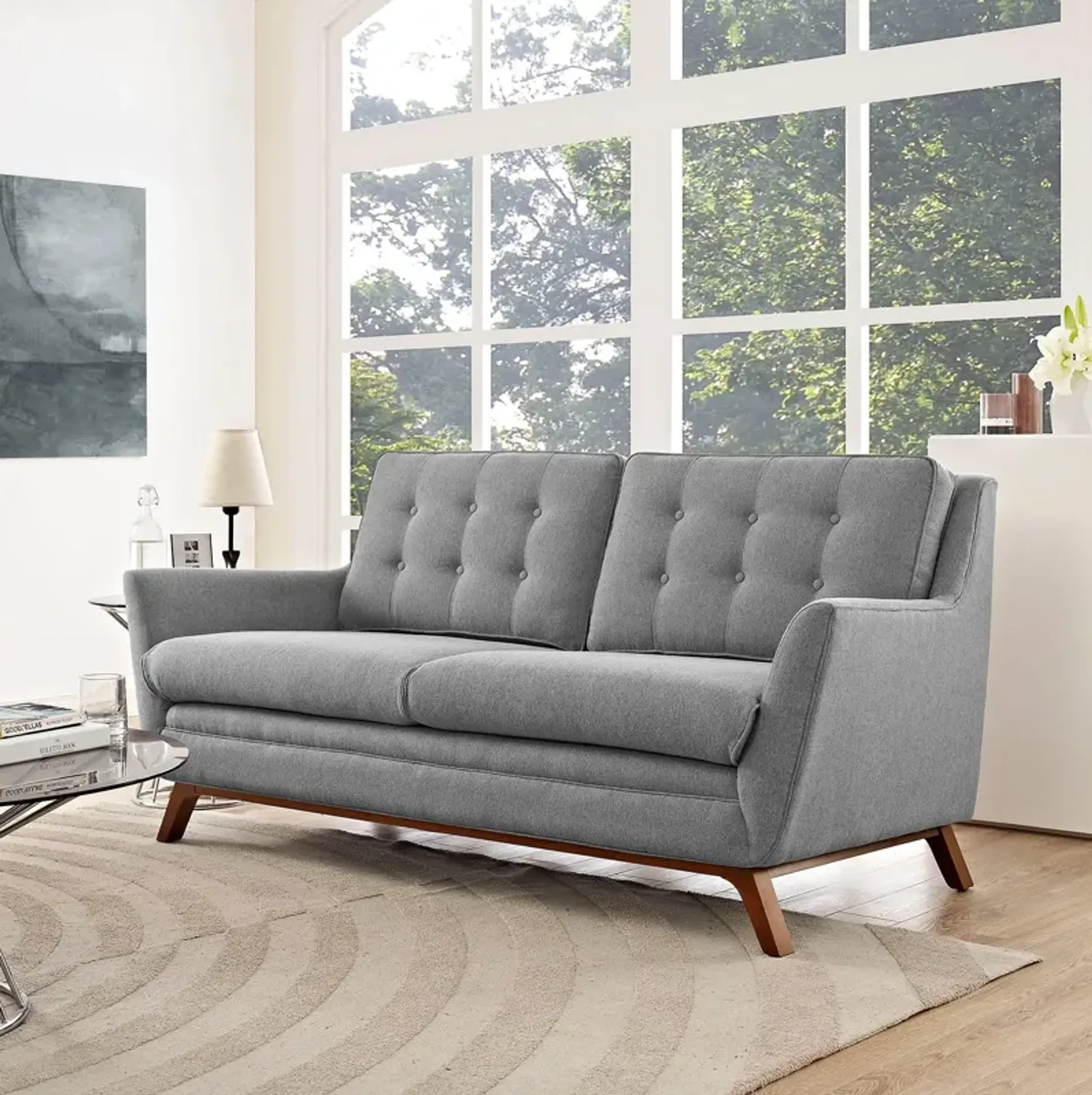 Beguile Upholstered Fabric Loveseat By Modway Expectation Gray Lexmod ...