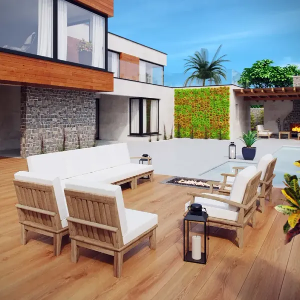 Marina 8 Piece Outdoor Patio Teak Set by Modway