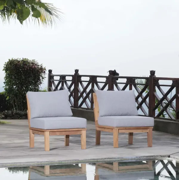 Marina 2 Piece Outdoor Patio Teak Set by Modway Natural Gray