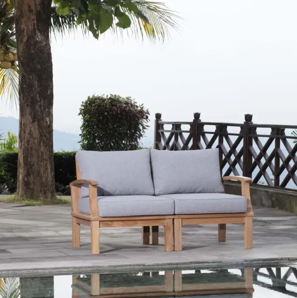Marina 2 Piece Outdoor Patio Teak Set by Modway Natural Navy