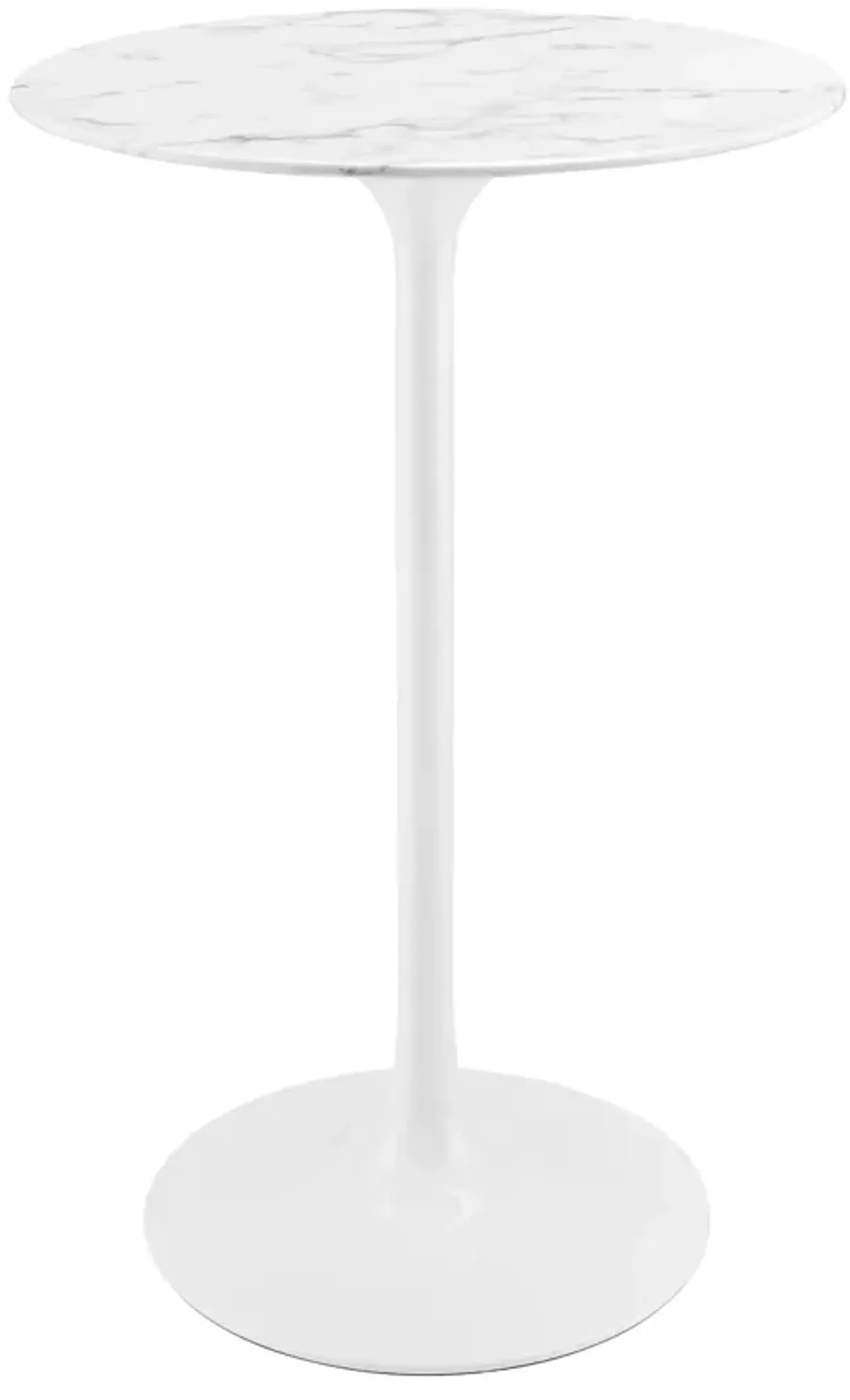 Lippa Round Artificial Marble Bar Table by Modway 28" / White