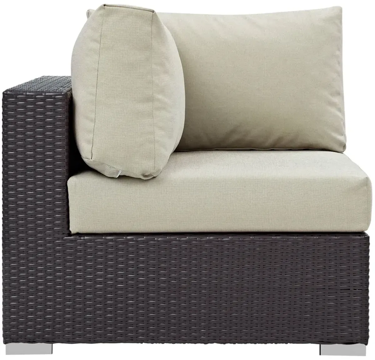 Convene Outdoor Patio Corner by Modway Espresso Beige