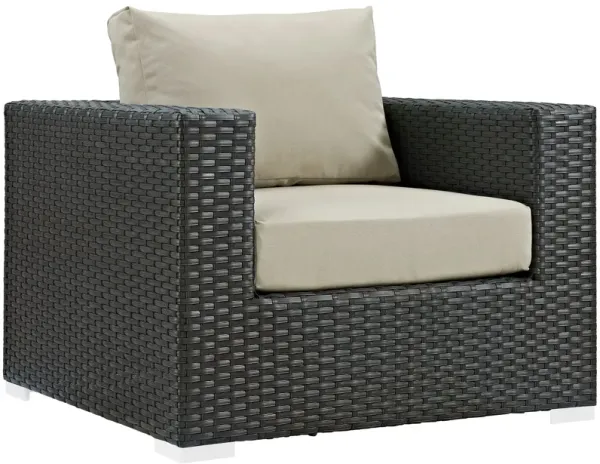Sojourn Outdoor Patio Sunbrella® Armchair by Modway Canvas Antique Beige