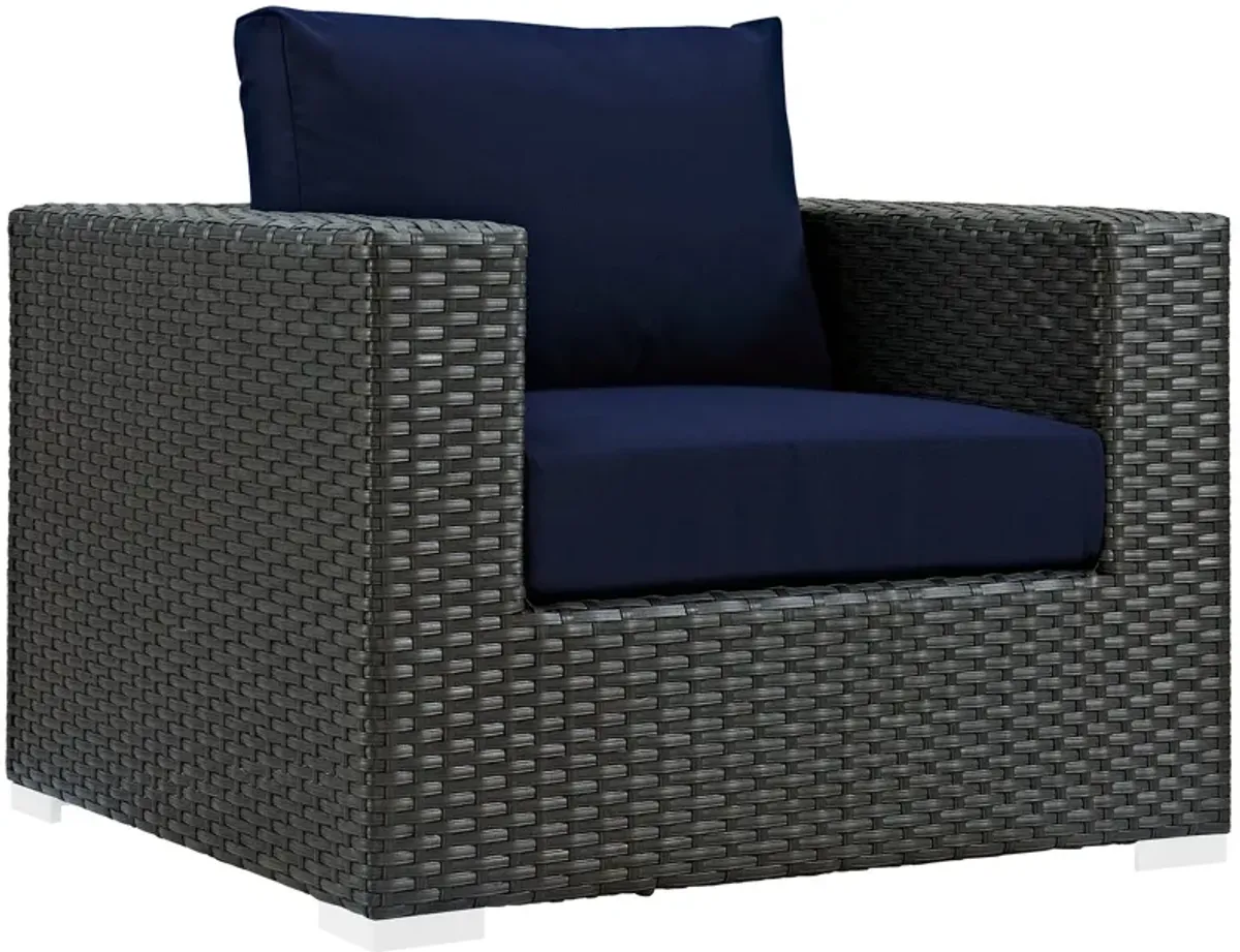 Sojourn Outdoor Patio Sunbrella® Armchair by Modway Canvas Navy