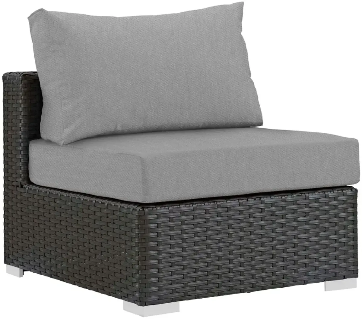 Sojourn Outdoor Patio Fabric Sunbrella® Armless by Modway Canvas Gray