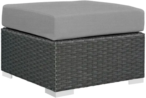 Sojourn Outdoor Patio Sunbrella® Ottoman by Modway Canvas Gray