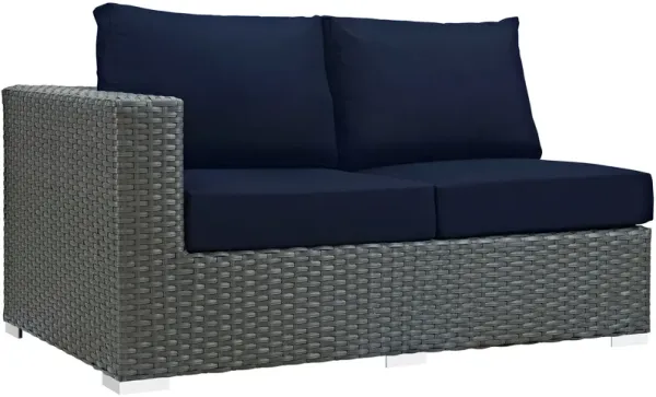 Sojourn Outdoor Patio Sunbrella® Left Arm Loveseat by Modway Canvas Navy
