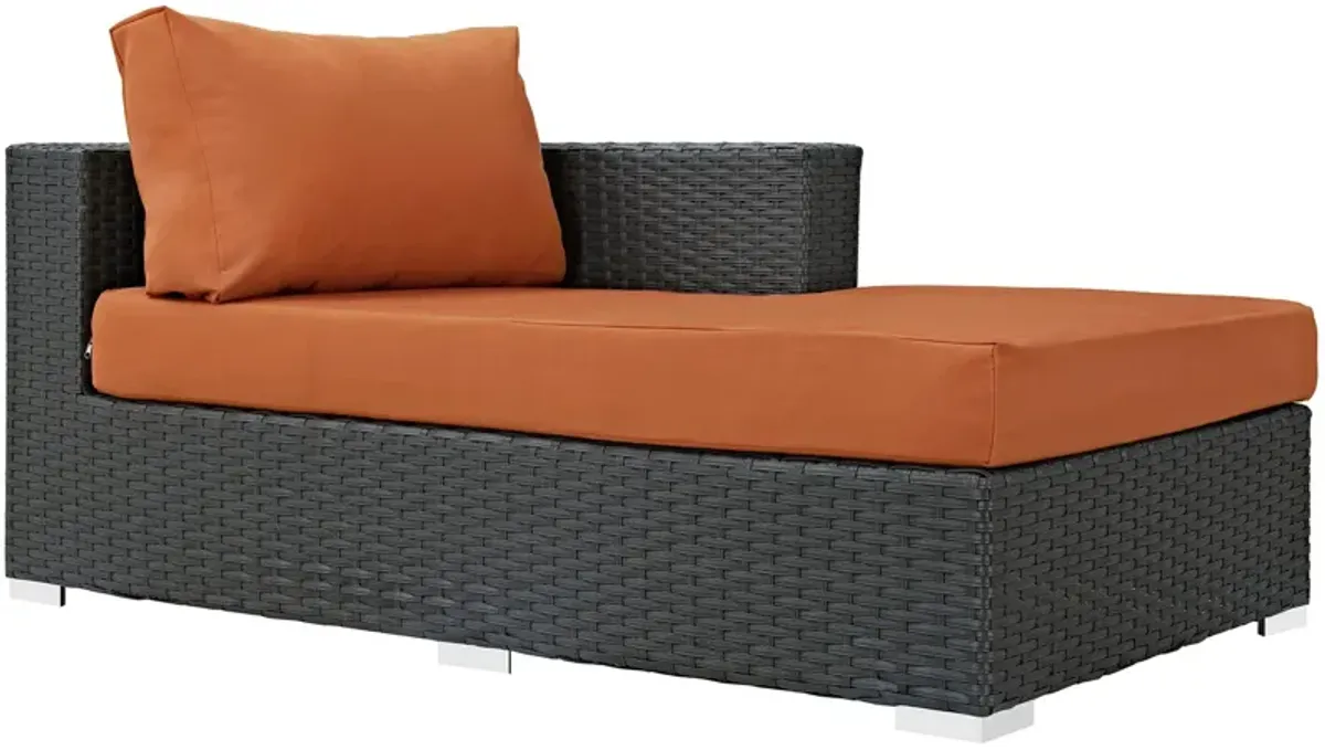 Sojourn Outdoor Patio Fabric Sunbrella® Right Arm Chaise by Modway Canvas Tuscan