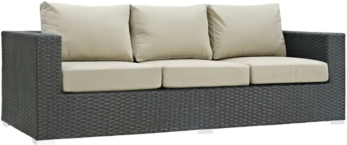 Sojourn Outdoor Patio Sunbrella® Sofa by Modway Canvas Red