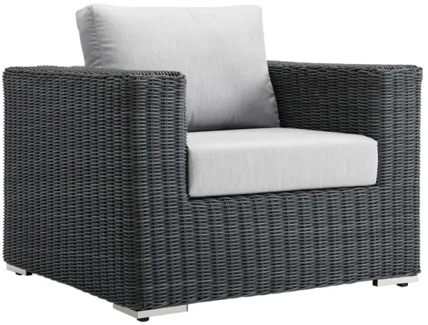 Summon Outdoor Patio Fabric Sunbrella® Armchair by Modway Canvas Gray