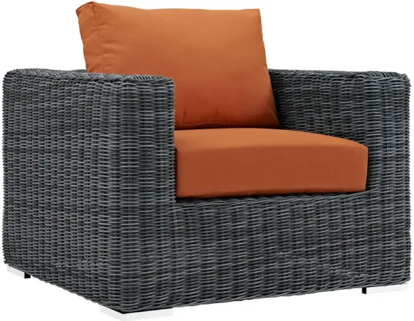 Summon Outdoor Patio Fabric Sunbrella® Armchair by Modway Canvas Tuscan