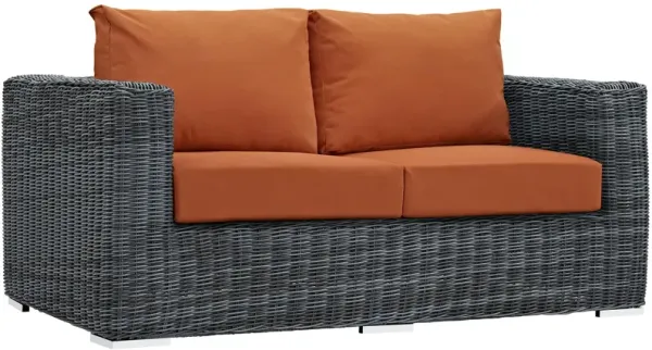 Summon Outdoor Patio Sunbrella® Loveseat by Modway Canvas Tuscan