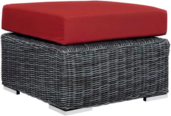 Summon Outdoor Patio Sunbrella® Ottoman by Modway Canvas Red