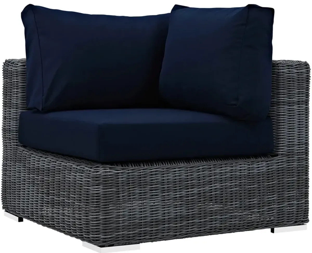 Summon Outdoor Patio Sunbrella® Corner by Modway Canvas Navy