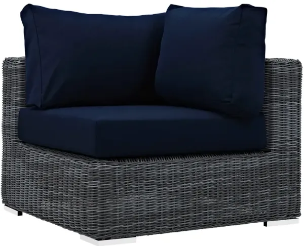 Summon Outdoor Patio Sunbrella® Corner by Modway Canvas Navy