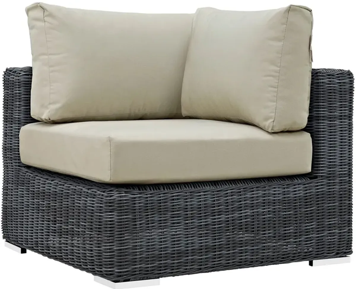 Summon Outdoor Patio Sunbrella® Corner by Modway Canvas Red