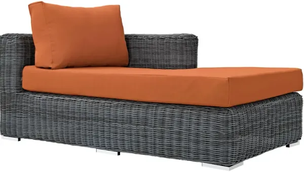 Summon Outdoor Patio Sunbrella® Right Arm Chaise by Modway Canvas Tuscan