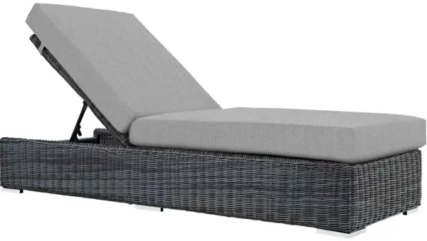 Summon Outdoor Patio Sunbrella® Chaise Lounge by Modway Canvas Gray