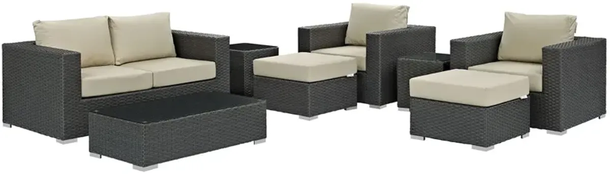 Sojourn 8 Piece Outdoor Patio Sunbrella® Sectional Set by Modway