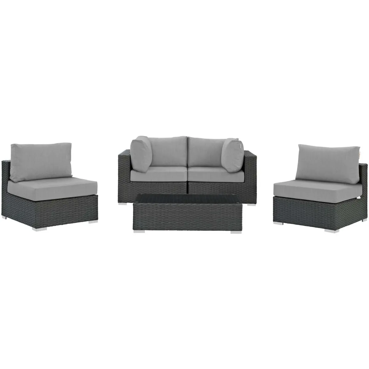 Sojourn 5 Piece Outdoor Patio Sunbrella® Sectional Set by Modway