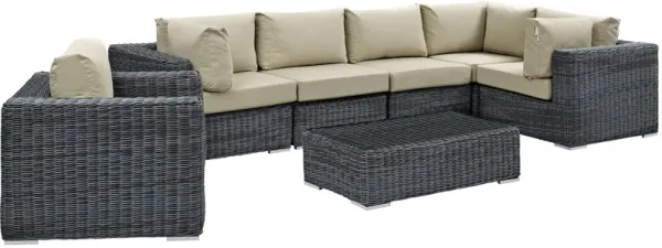 Summon 7 Piece Outdoor Patio Sunbrella® Sectional Set by Modway