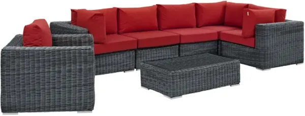 Summon 7 Piece Outdoor Patio Sunbrella® Sectional Set by Modway