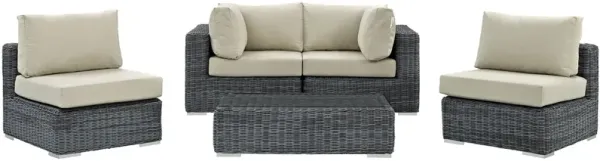Summon 5 Piece Outdoor Patio Sunbrella® Sectional Set by Modway