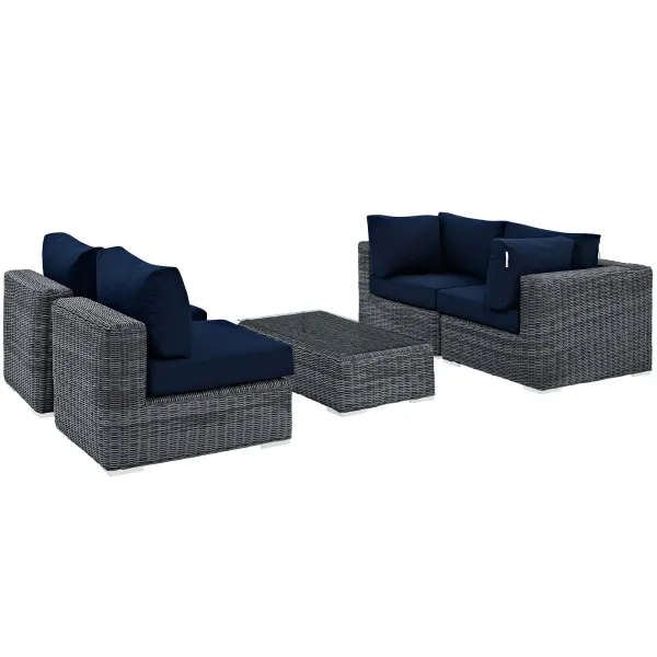 Summon 5 Piece Outdoor Patio Sunbrella® Sectional Set by Modway