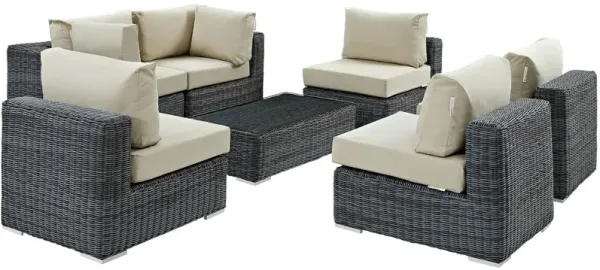 Summon 7 Piece Outdoor Patio Sunbrella® Sectional Set by Modway
