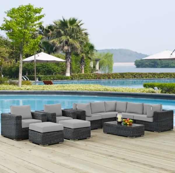 Summon 10 Piece Outdoor Patio Sunbrella® Sectional Set by Modway