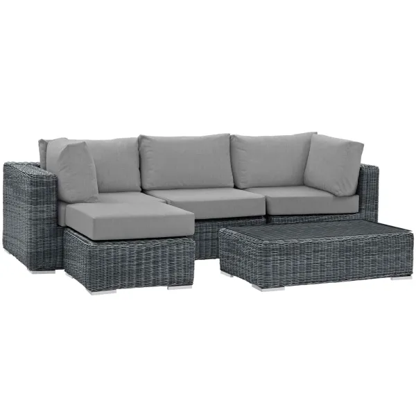 Summon 5 Piece Outdoor Patio Sunbrella® Sectional Set by Modway