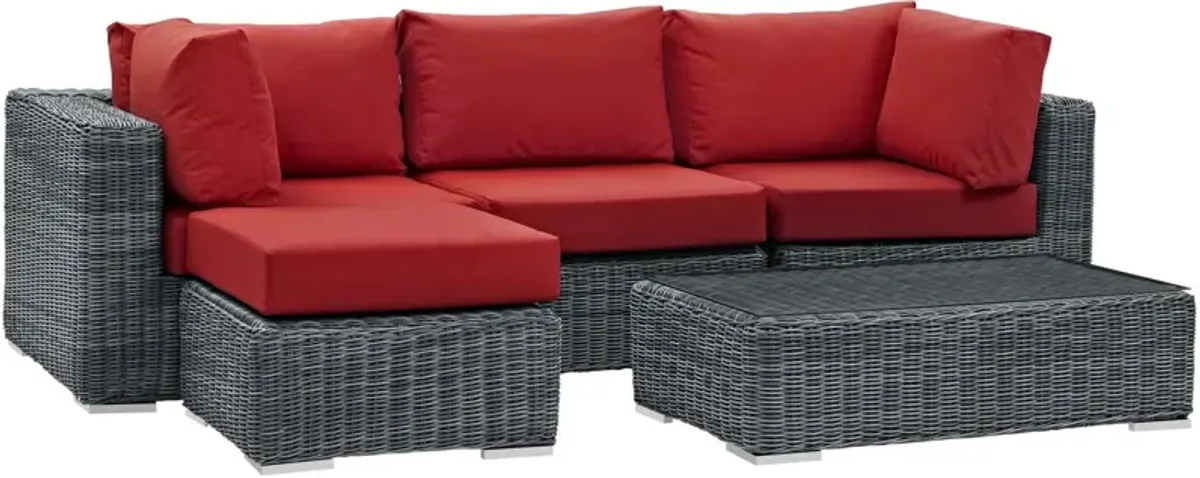 Summon 5 Piece Outdoor Patio Sunbrella® Sectional Set by Modway