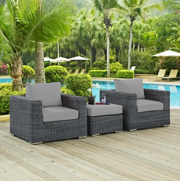 Summon 3 Piece Outdoor Patio Sunbrella® Sectional Set by Modway