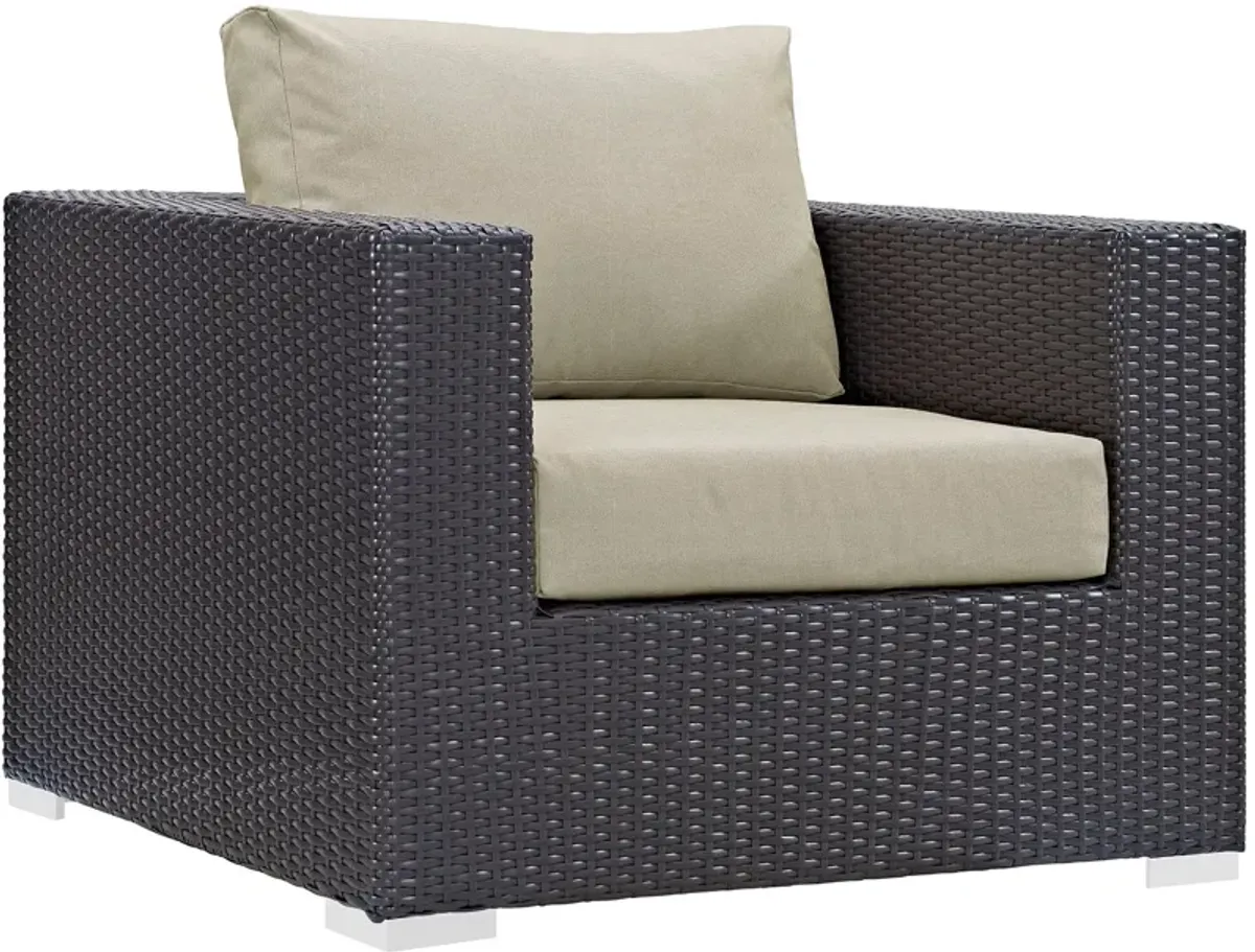 Convene Outdoor Patio Armchair by Modway Espresso Beige