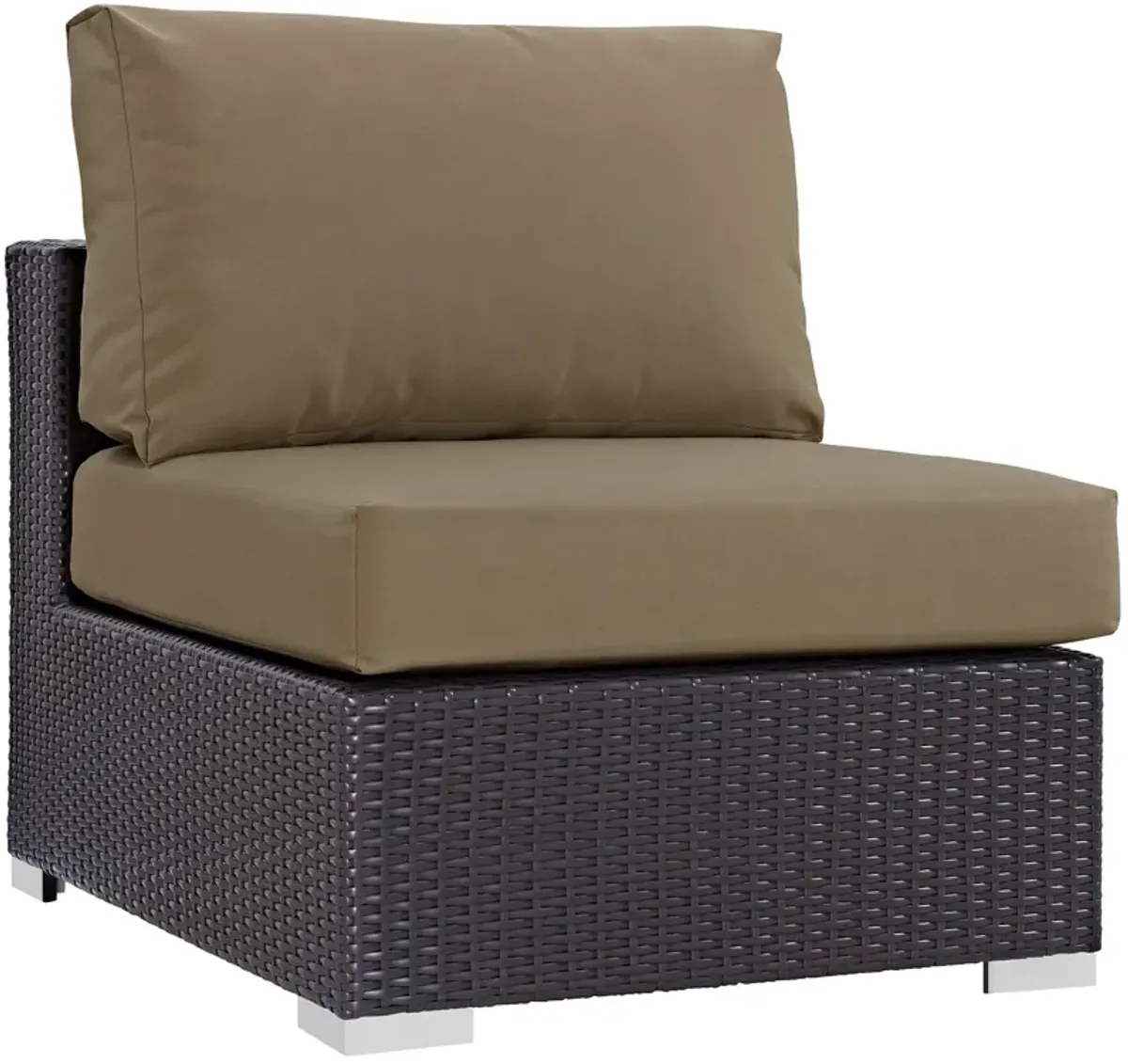 Convene Outdoor Patio Armless by Modway Espresso Mocha