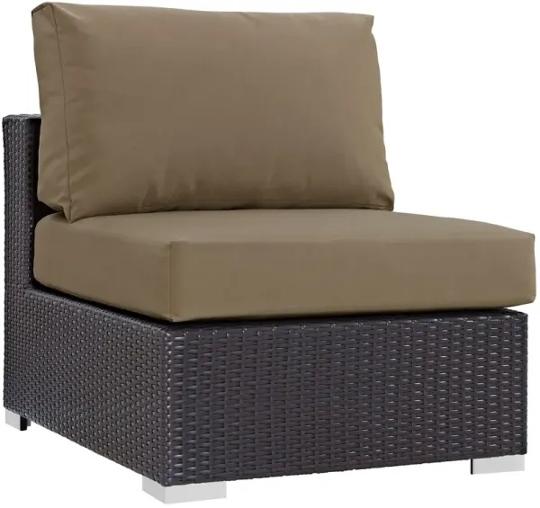 Convene Outdoor Patio Armless by Modway Espresso Mocha